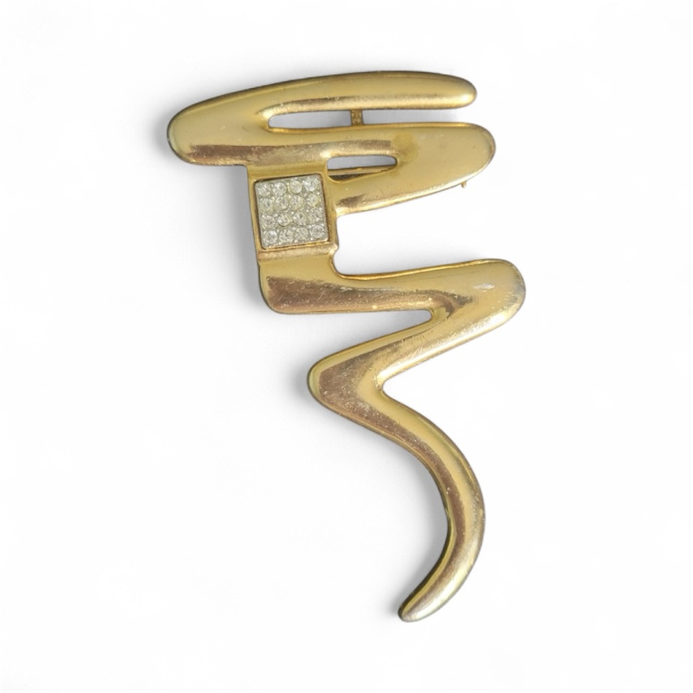 Park Lane Gold and Crystal Artistic Brooch